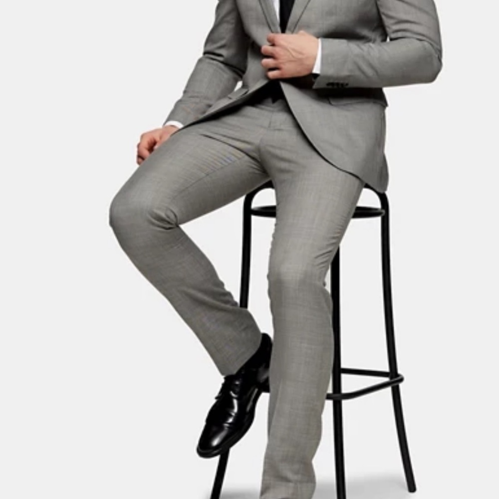Grey trouser suit pants Topman 34R
